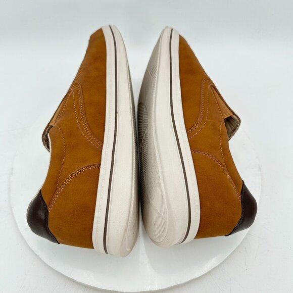 Izod Memory Foam Men Size 13M Brown Leather Elastic Pull On Casual Shoes - Picture 6 of 11